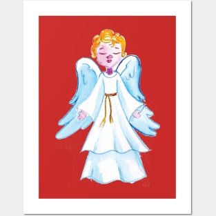 Christmas Angel front view in Posters and Art